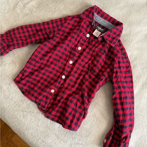 OshKosh B'gosh Red and Black Plaid Button Down Shirt